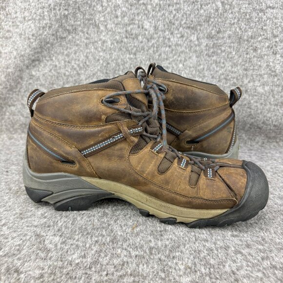 ✅ Men’s 12 Keen Targhee Brown Leather Hiking Boots Waterproof Keen-dry Cap-Toe - Picture 10 of 11